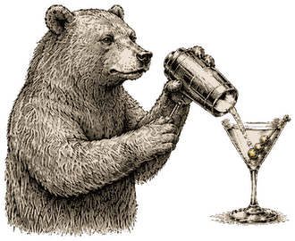 The Forager bear gathering for Ocean Forager Gin