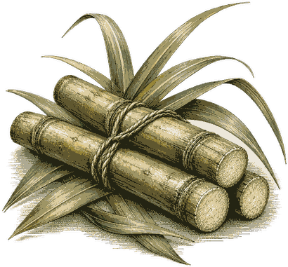 Ski Bum Rum botanicals, engraved illustration