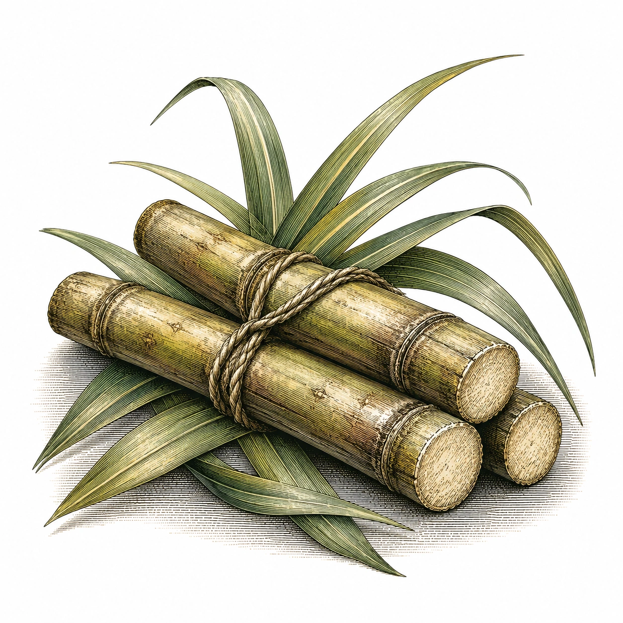 Ski Bum Rum botanicals, engraved illustration